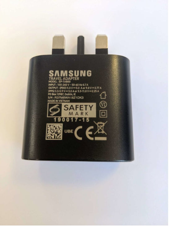 Genuine Samsung Super fast 25W Adapter Charger USB-C To USB-C Cable For S10+