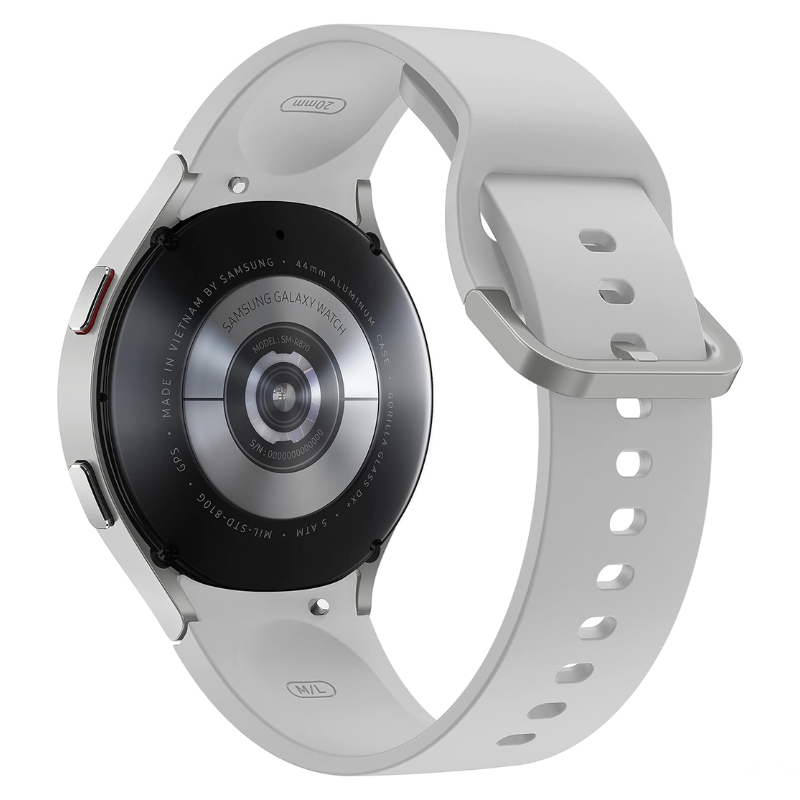 Samsung Galaxy Watch4 - 44mm Silver With Black Sports Strap Bluetooth GPS Smartwatch - Grade C