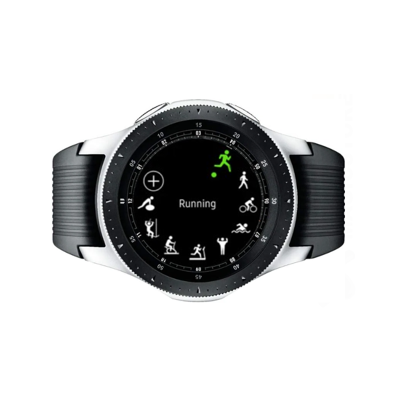 Samsung Galaxy Watch 46mm SM R800 Silver With Black Sports Band Exce