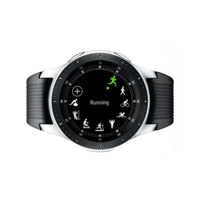 Samsung Galaxy Watch 46mm SM-R800 Silver with Black Sports Strap - Grade A