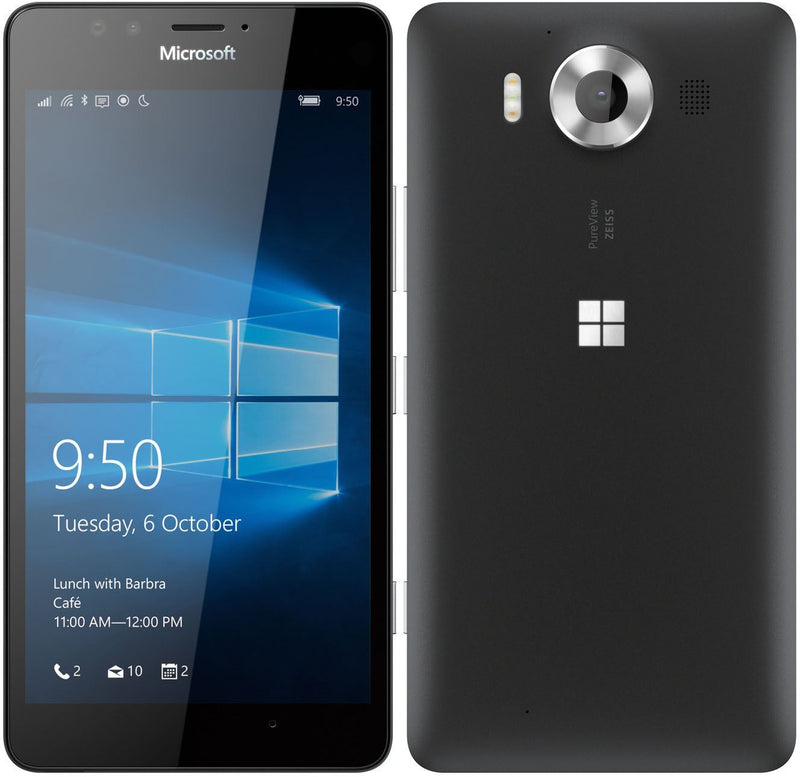 New Condition Microsoft Lumia 950 5.2" Black Windows 10 Unlocked Smartphone