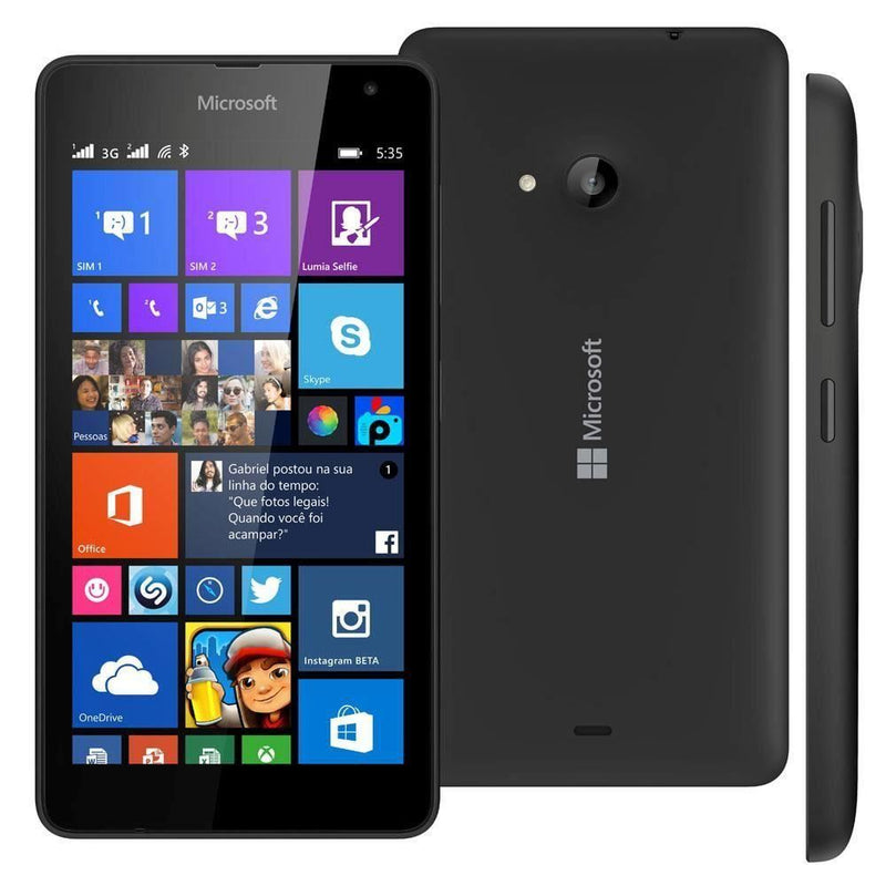 New Condition Microsoft Lumia 535 Black 8GB Unlocked Windows Smartphone
