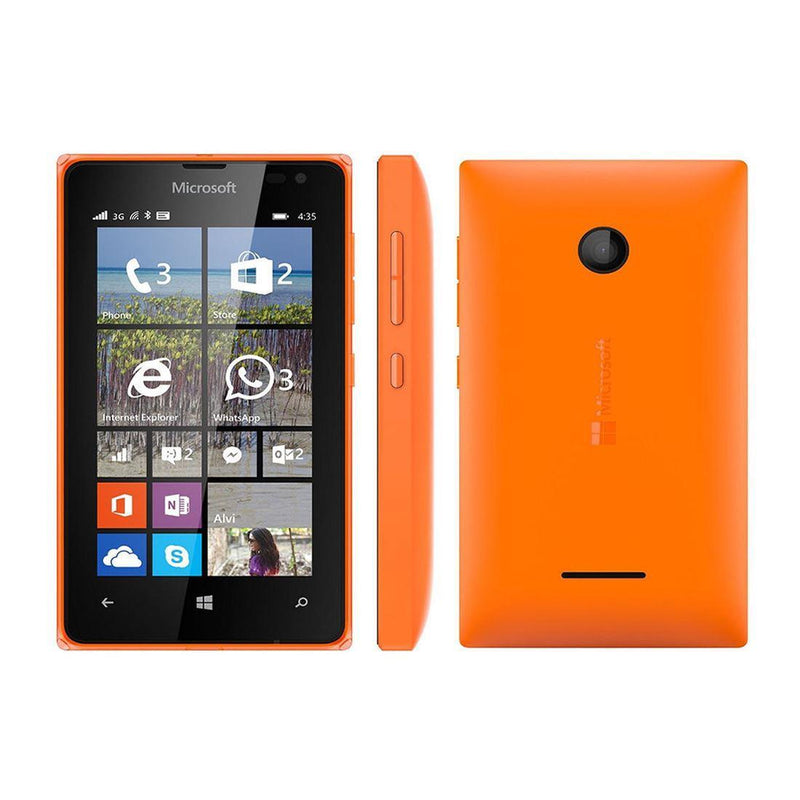Good Condition Microsoft Lumia 435 Orange Dual Sim Unlocked Smartphone