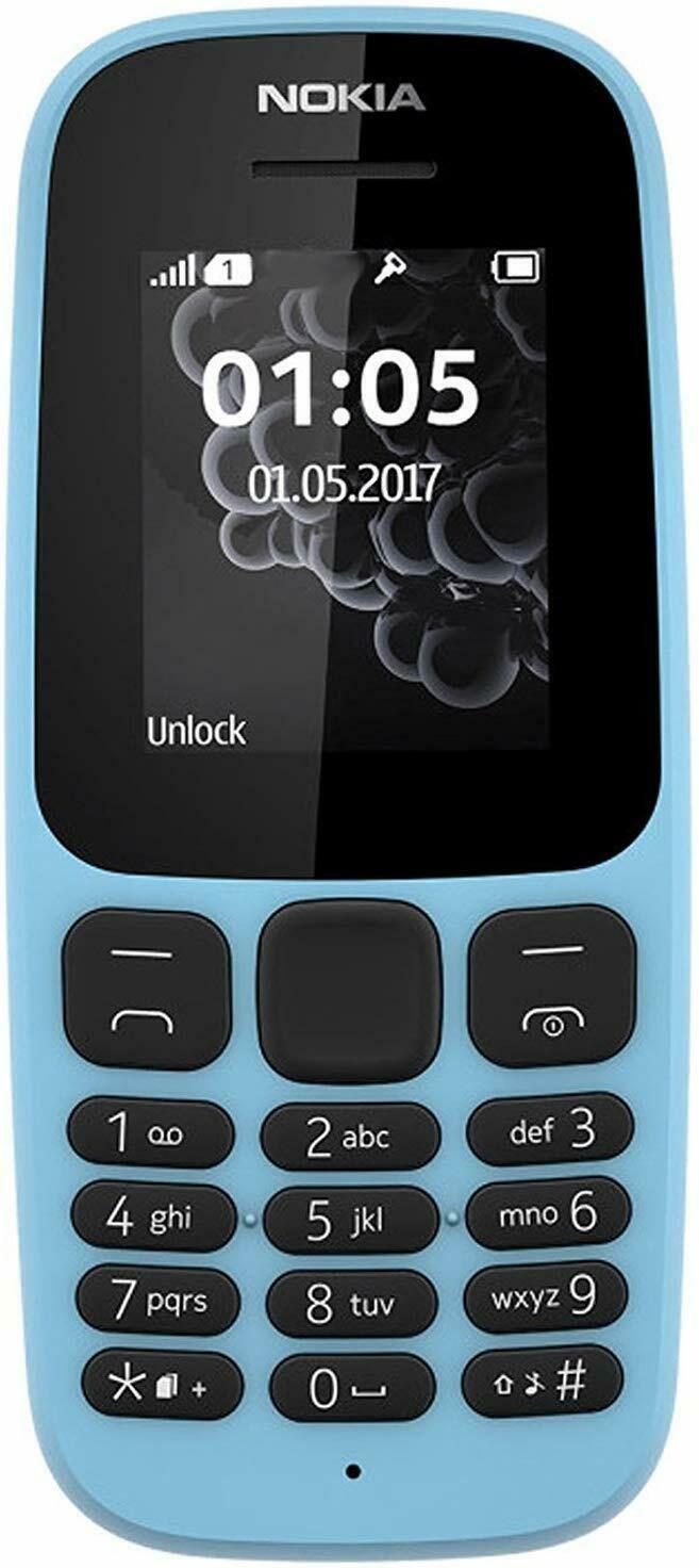 Nokia 105 (2017) Black Blue White Dual Sim Sim Free Unlocked Basic Mobile Phone